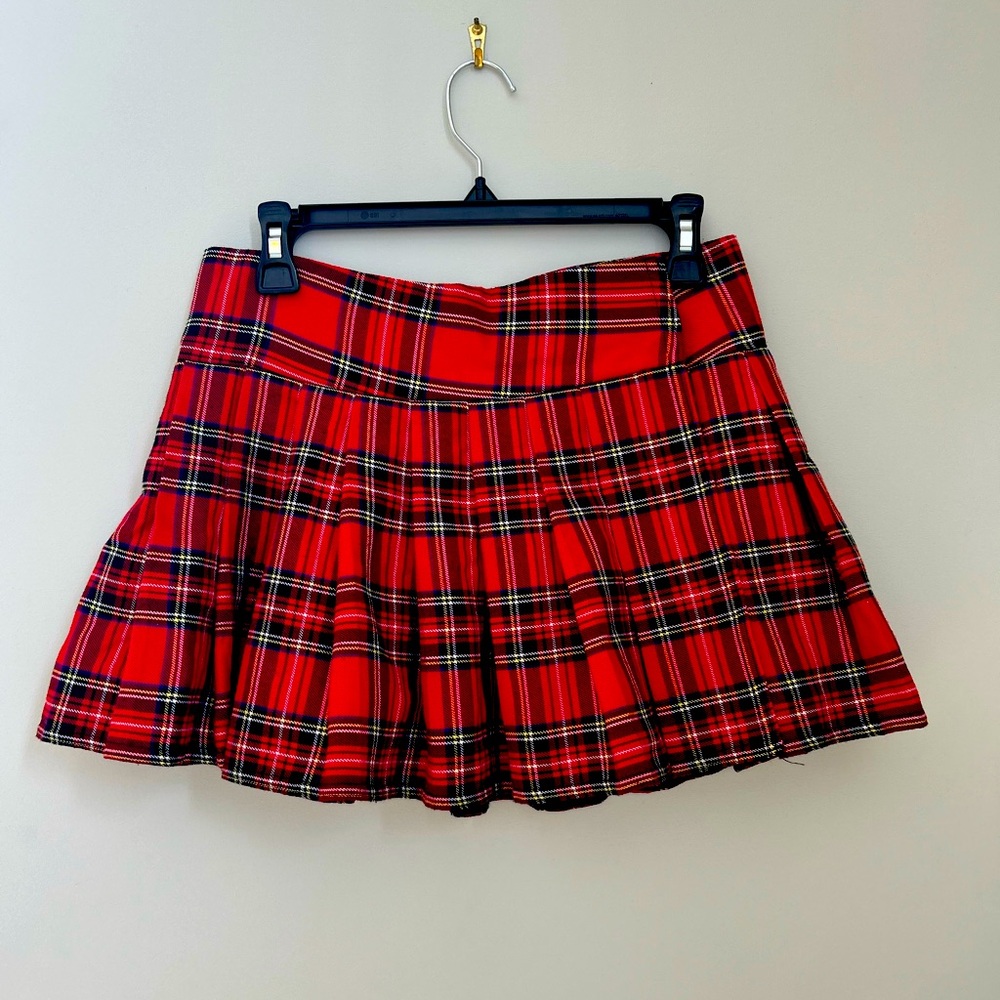 Donald Seneca wraparound plaid mini sexy school girls skirt